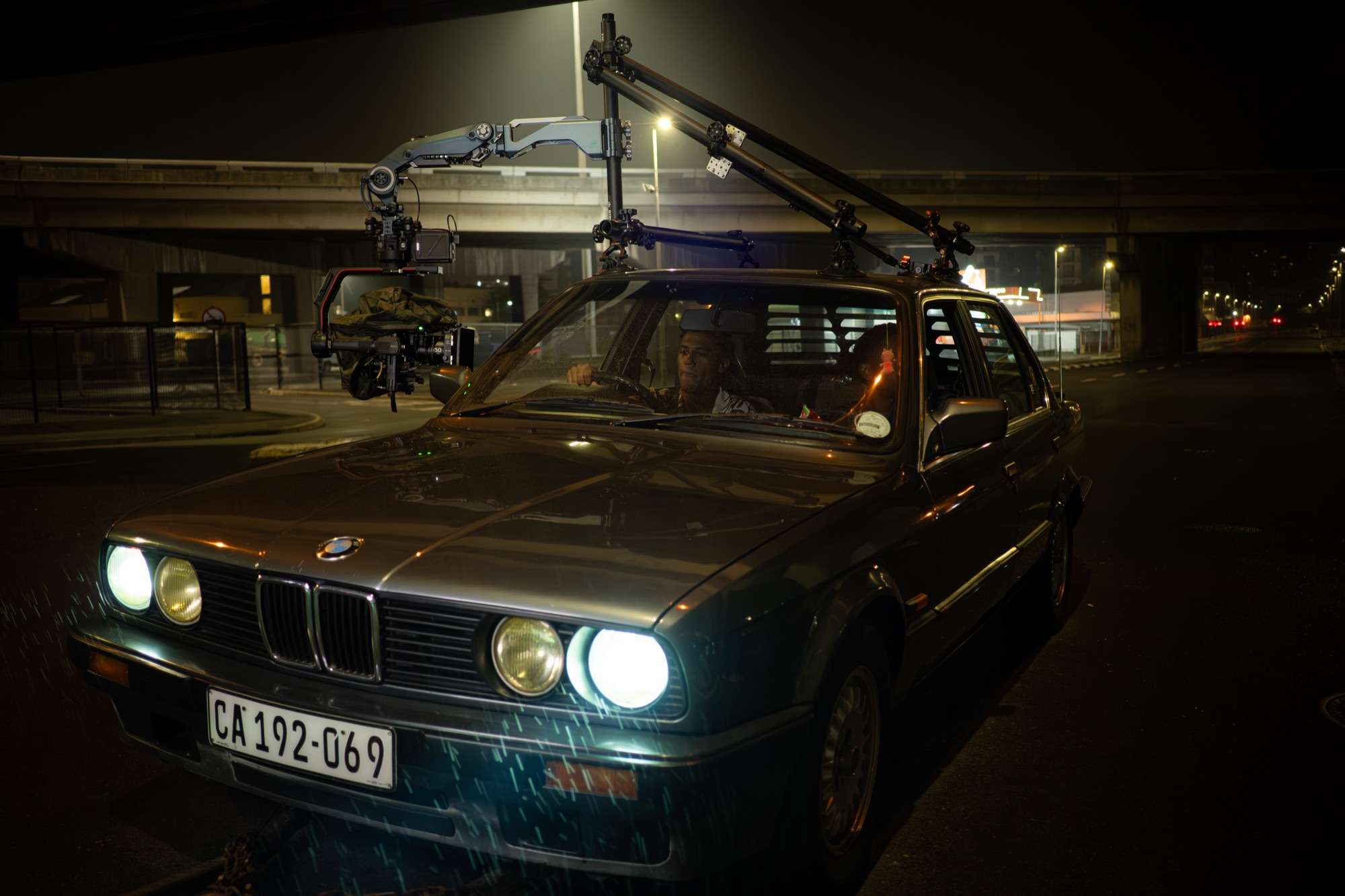 Motion-control camera system prepared on a film set
